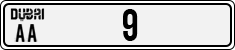 License plate of the UAE, Dubai, Cars