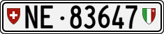 License plate of Switzerland, Cars