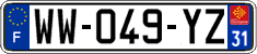 French license plate, SIV (temporary)
