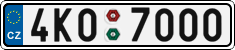 License plate of the Czech Republic, Cars (2001)