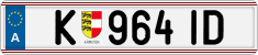 License plate of Austria, Regular plates