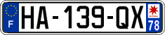 French license plate, SIV (ordinary)