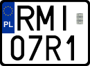 License plates of Poland, Special vehicles and motorcycles