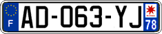 French license plate, SIV (ordinary)