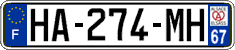 French license plate, SIV (ordinary)