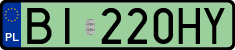 License plates of Poland, Electric vehicles