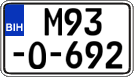 License plate of Bosnia and Herzegovina, Regular plates
