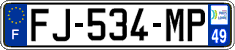 French license plate, SIV (ordinary)