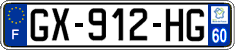 French license plate, SIV (ordinary)