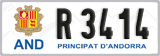 License plate of Andorra, Cars (A 1234)