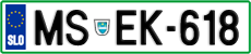 License plate of Slovenia, Cars