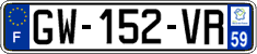 French license plate, SIV (ordinary)