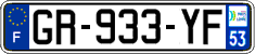 French license plate, SIV (ordinary)