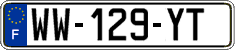 French license plate, SIV (temporary)
