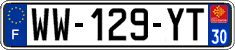 French license plate, SIV (temporary)