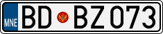 License plate of Montenegro, Cars