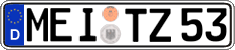 German license plate, Regular plates