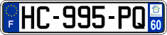 French license plate, SIV (ordinary)