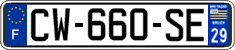 French license plate, SIV (ordinary)