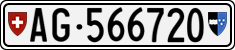 License plate of Switzerland, Cars
