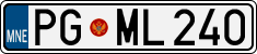 License plate of Montenegro, Cars