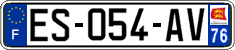 French license plate, SIV (ordinary)
