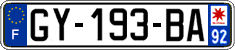 French license plate, SIV (ordinary)