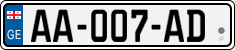 License plate of Georgia, Cars (2014)
