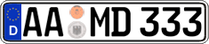 German license plate, Regular plates