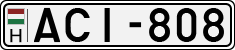 license plates of Hungary, Cars (1990)