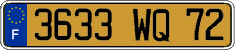 French license plate, FNI