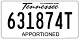 Tennessee, Apportioned