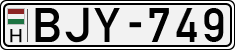license plates of Hungary, Cars (1990)