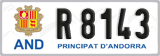 License plate of Andorra, Cars (A 1234)