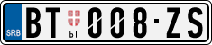 License plate of Serbia, Cars