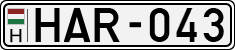 license plates of Hungary, Cars (1990)