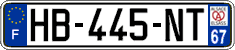 French license plate, SIV (ordinary)