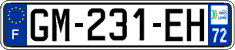 French license plate, SIV (ordinary)