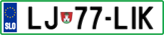 License plate of Slovenia, Cars