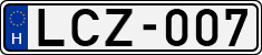 license plates of Hungary, Cars (1990)