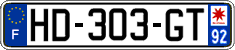 French license plate, SIV (ordinary)