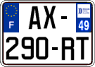 French license plate, SIV (ordinary)