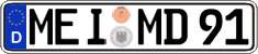 German license plate, Regular plates