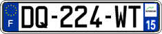 French license plate, SIV (ordinary)