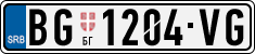 License plate of Serbia, Cars
