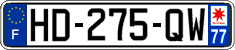French license plate, SIV (ordinary)