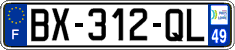 French license plate, SIV (ordinary)