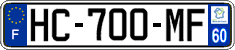 French license plate, SIV (ordinary)