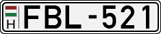 license plates of Hungary, Cars (1990)