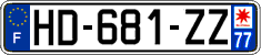 French license plate, SIV (ordinary)